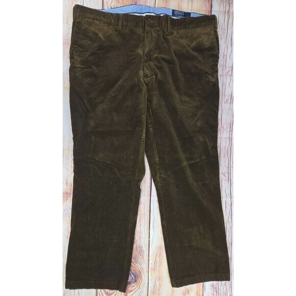Polo Ralph Lauren Classic Fit Mens Corduroy Pants 42x30 Brown Cotton Durable - Picture 1 of 9